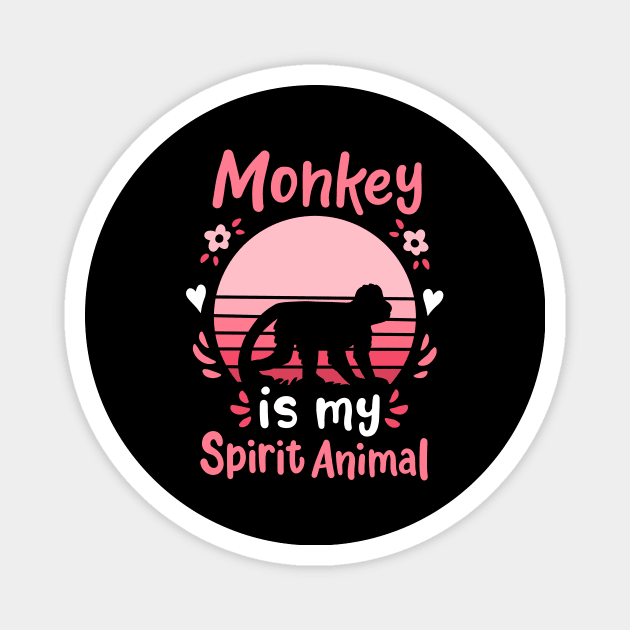 Monkey Spirit Animal Retro Magnet by CreativeGiftShop